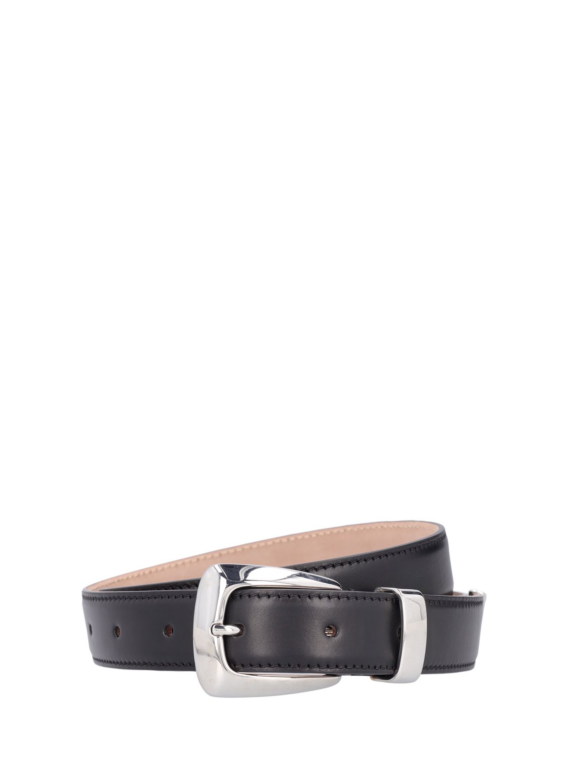 Shop Khaite 3cm Benny Leather Belt In Black