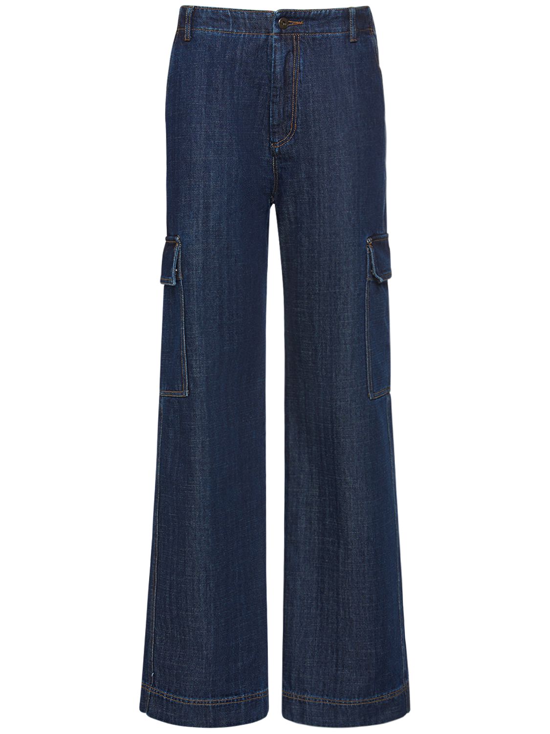 Jean Cargo Ample En Denim Taille Haute Califfo - WEEKEND MAX MARA - Modalova