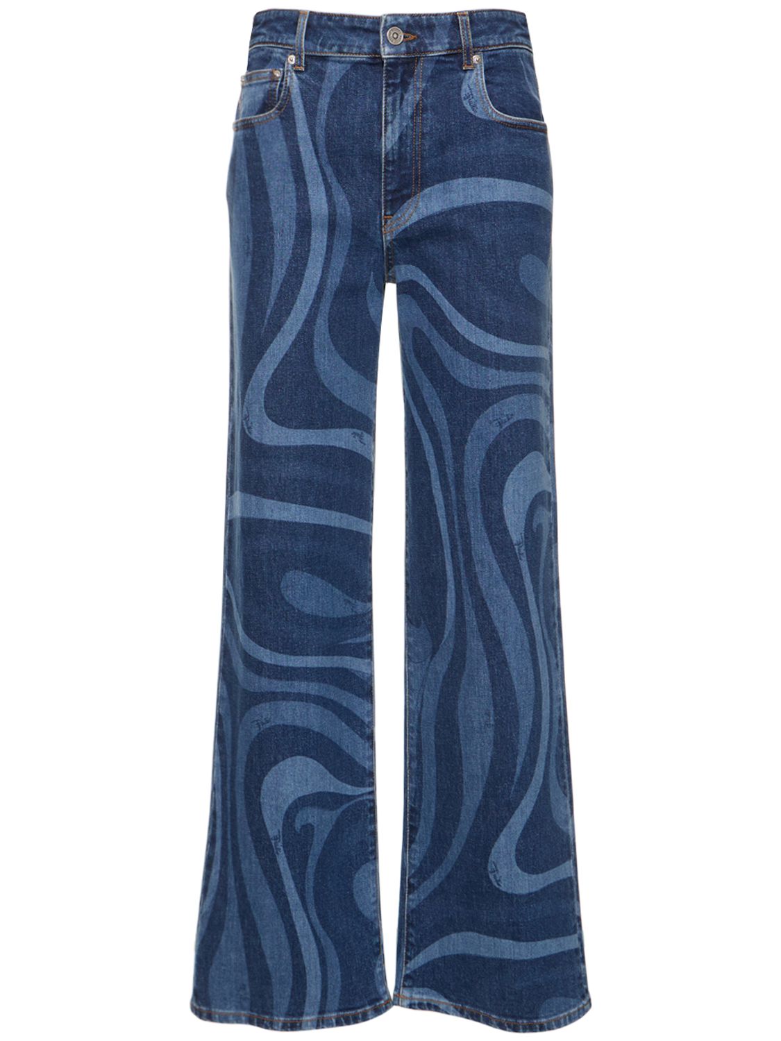 Marmo Printed Denim Wide Jeans