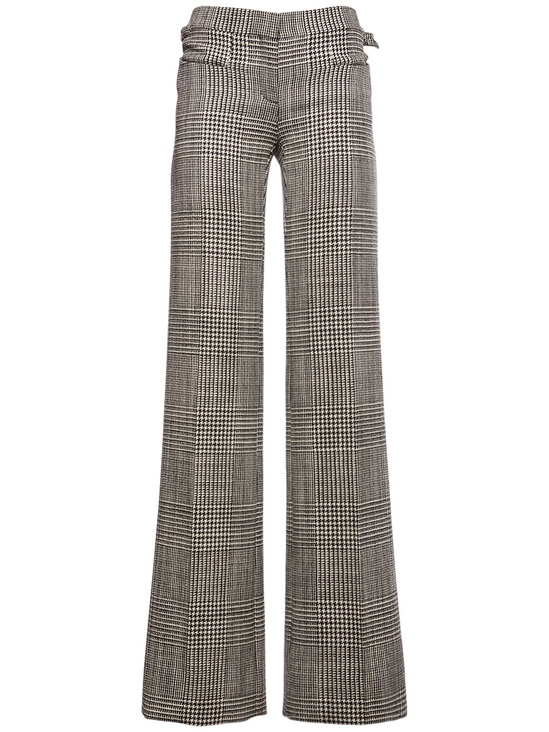 Prince Of Wales Wool Flared Pants
