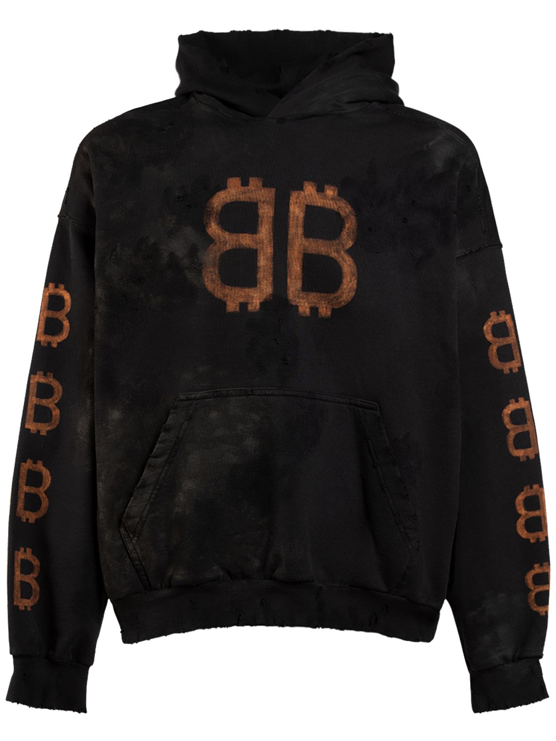 Distressed Cotton Hoodie