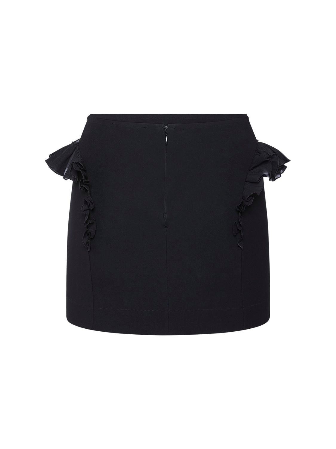 Nensi Dojaka Ruched Viscose Jersey Mini Skirt In Black