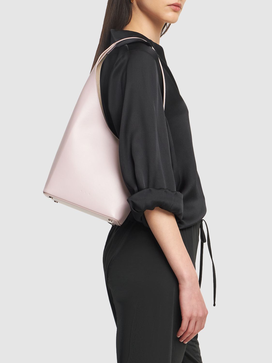 Demi Lune Leather Shoulder Bag