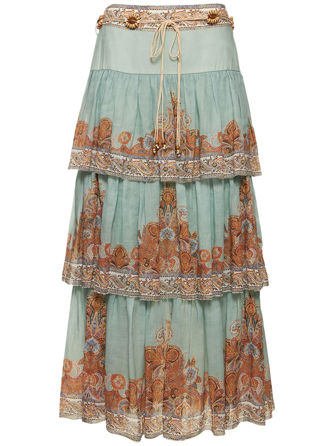 Devi Printed Tiered Maxi Skirt