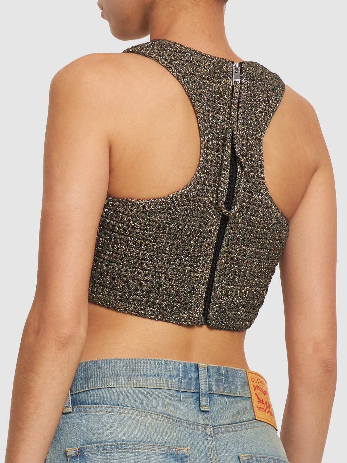 Crochet Racerback Cotton Blend Top