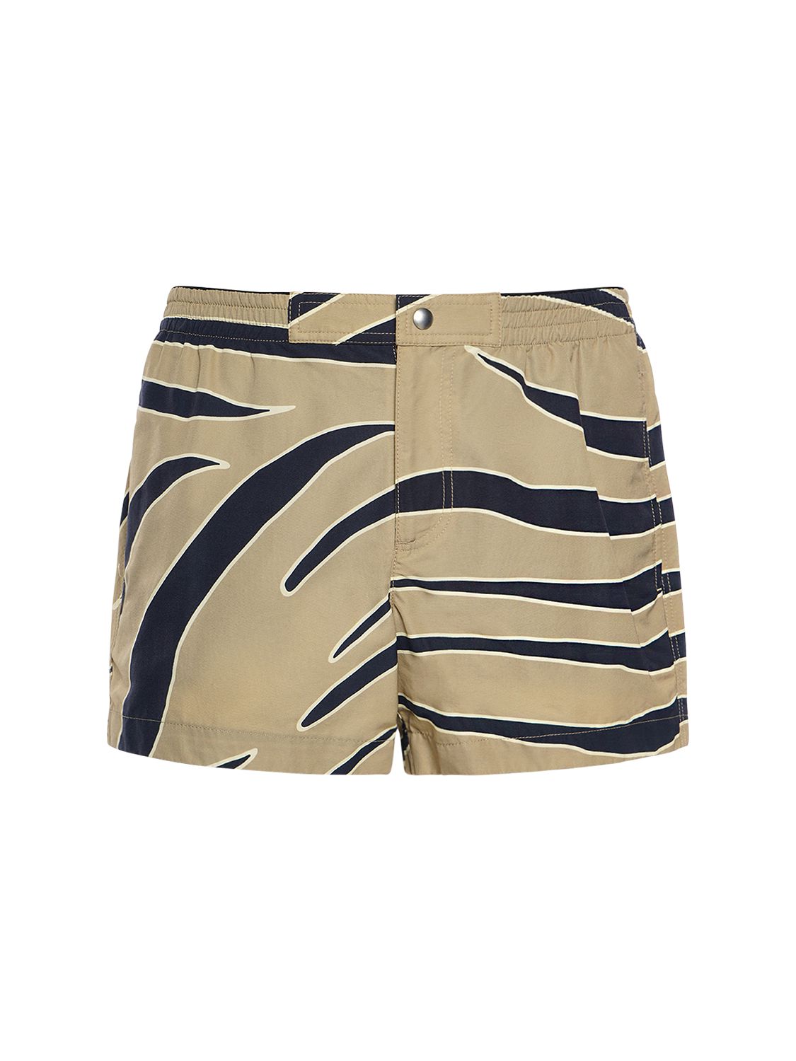 Animal Print Nylon Swim Shorts