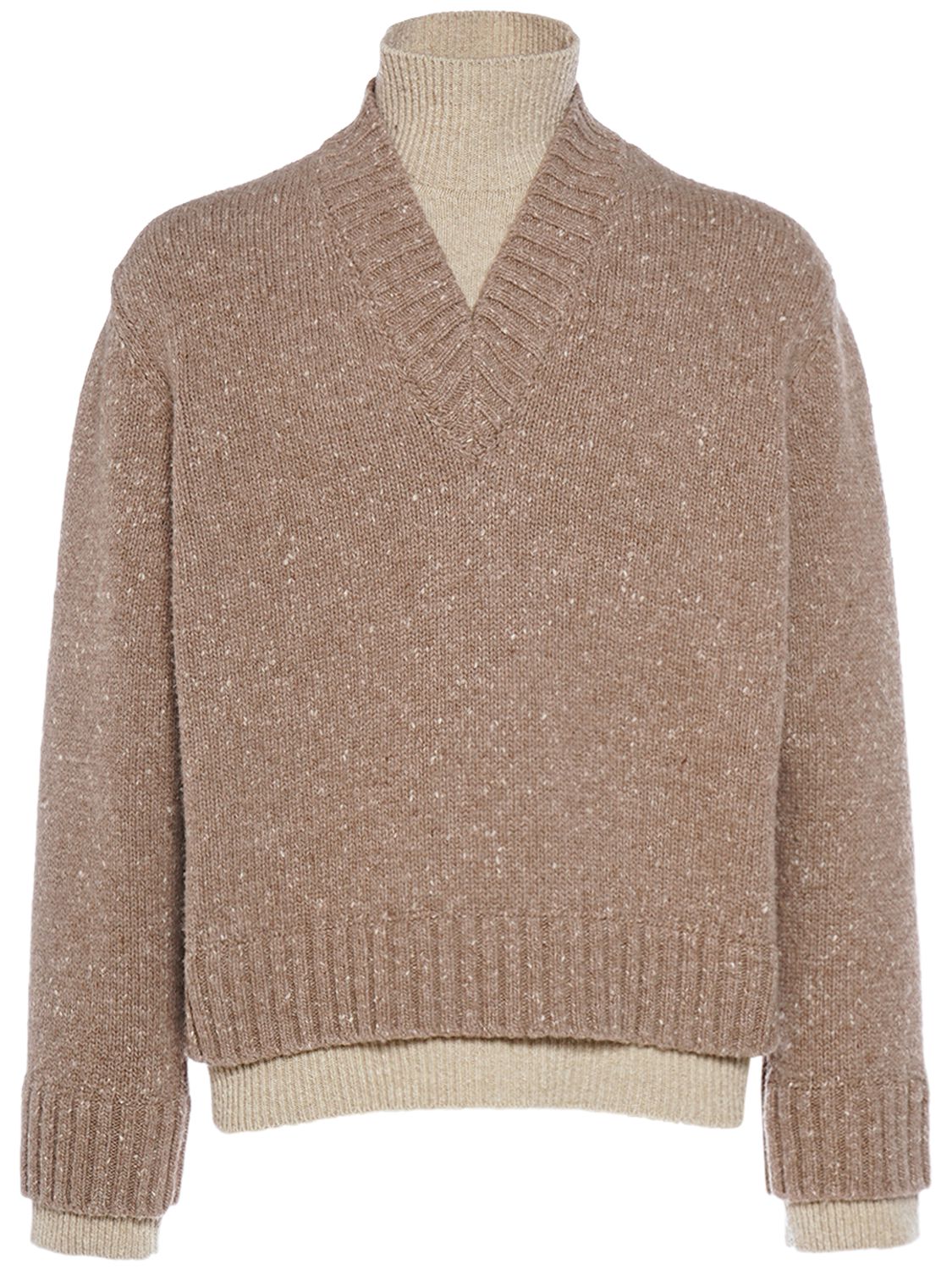 Double Layer Wool Knit Sweater
