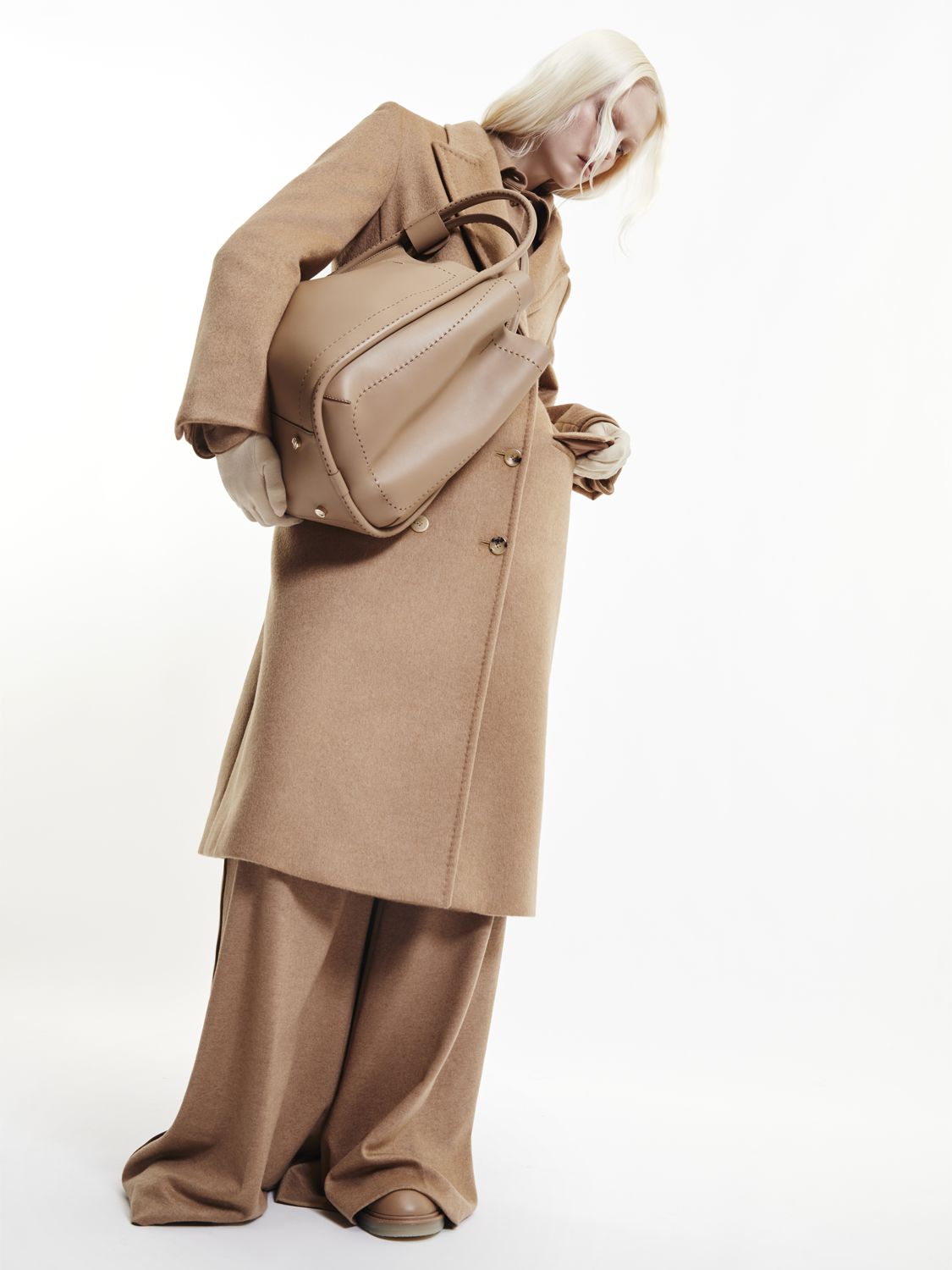 Lvr Exclusive Camel Drap Midi Coat