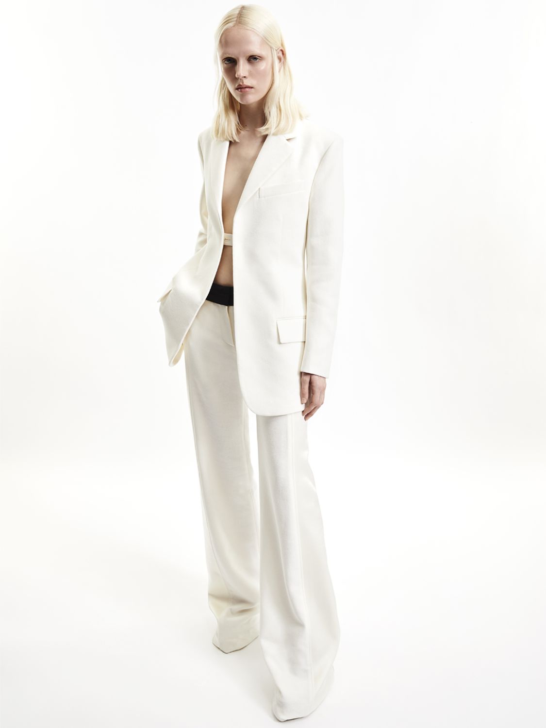 Victoria Beckham Lvr Exclusive Open Back Crepe Jacket In Ivory