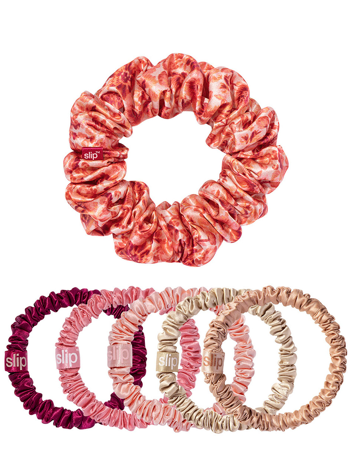 Set Of 6 Flora Mixed Scrunchies