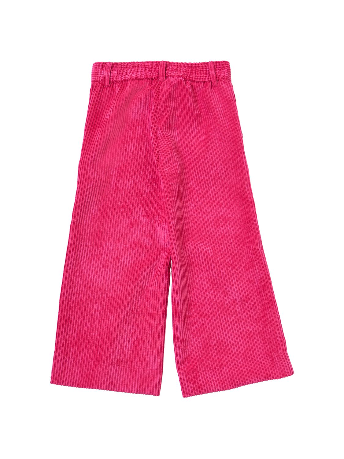 Monnalisa Velvet Pants In Fuchsia