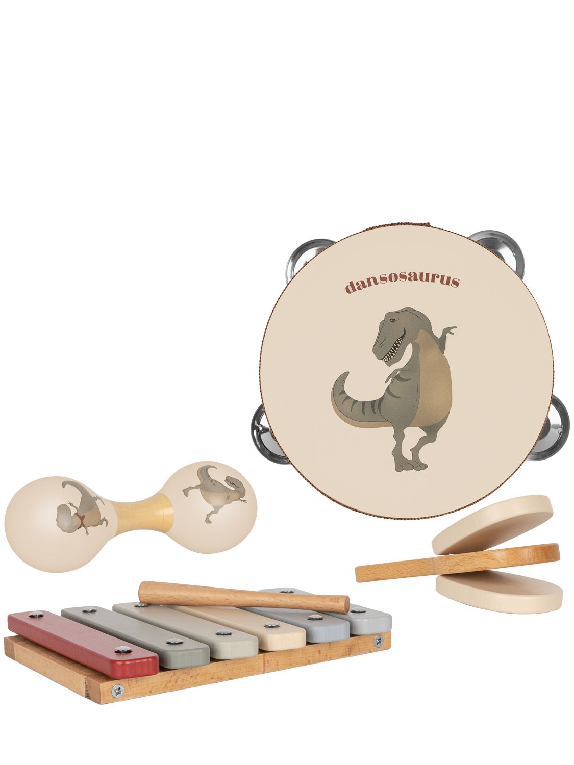 Konges Sløjd Kids' Printed Wooden Music Set In Multicolor