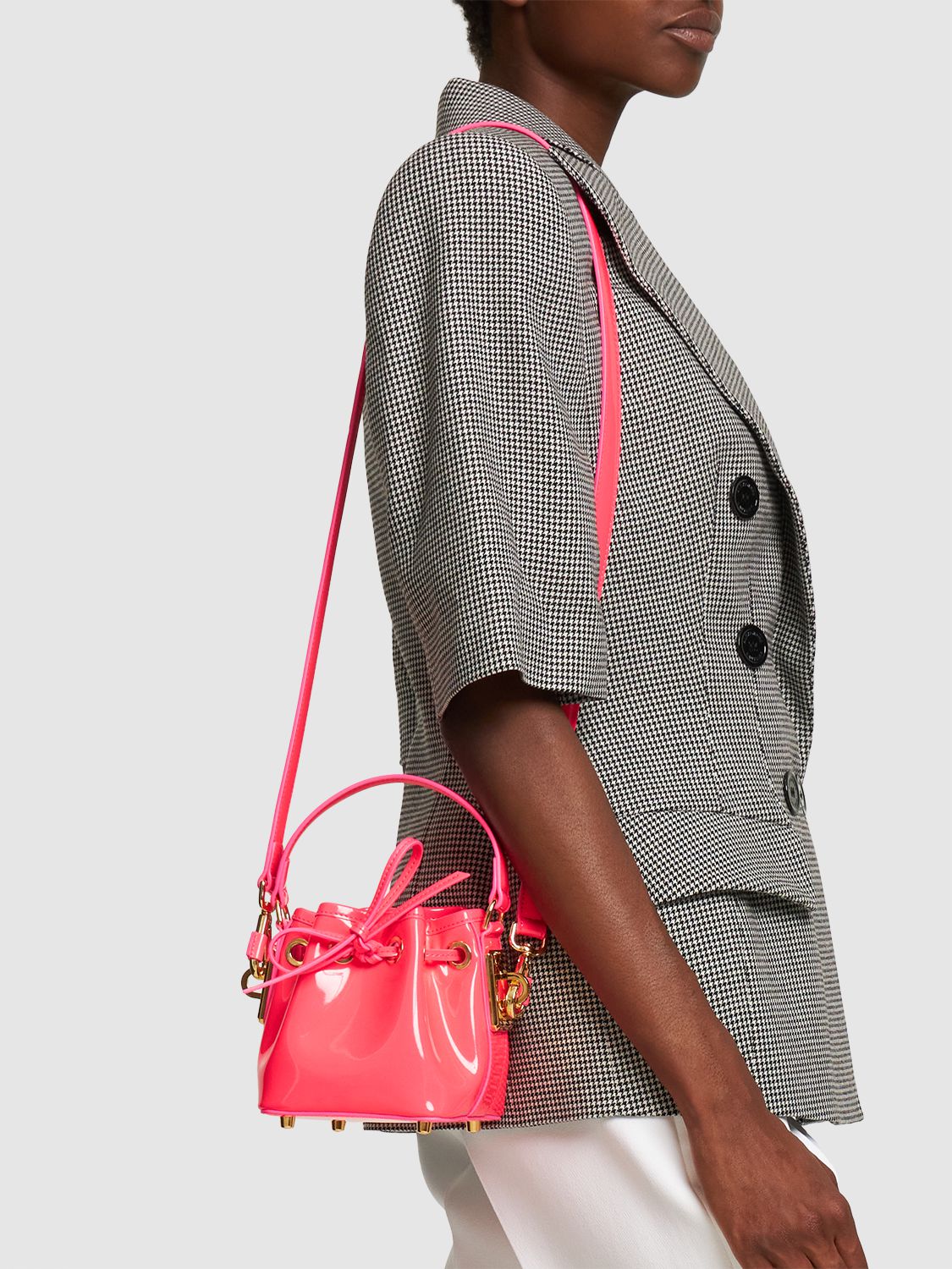 Mini Patent Leather Fluo Top Handle Bag