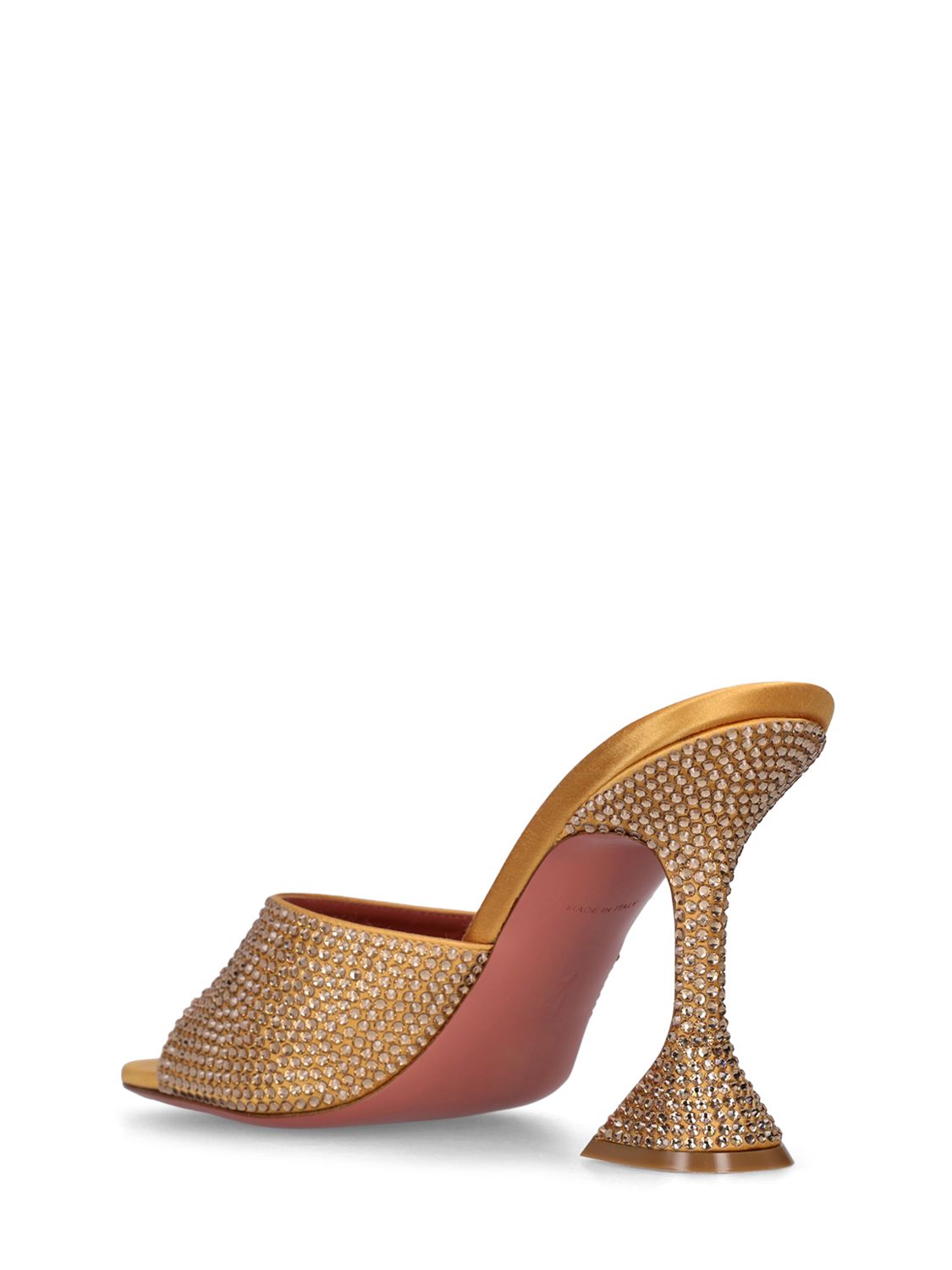 AMINA MUADDI LVR EXCLUSIVE LUPITA CRYSTAL SATIN MULES 