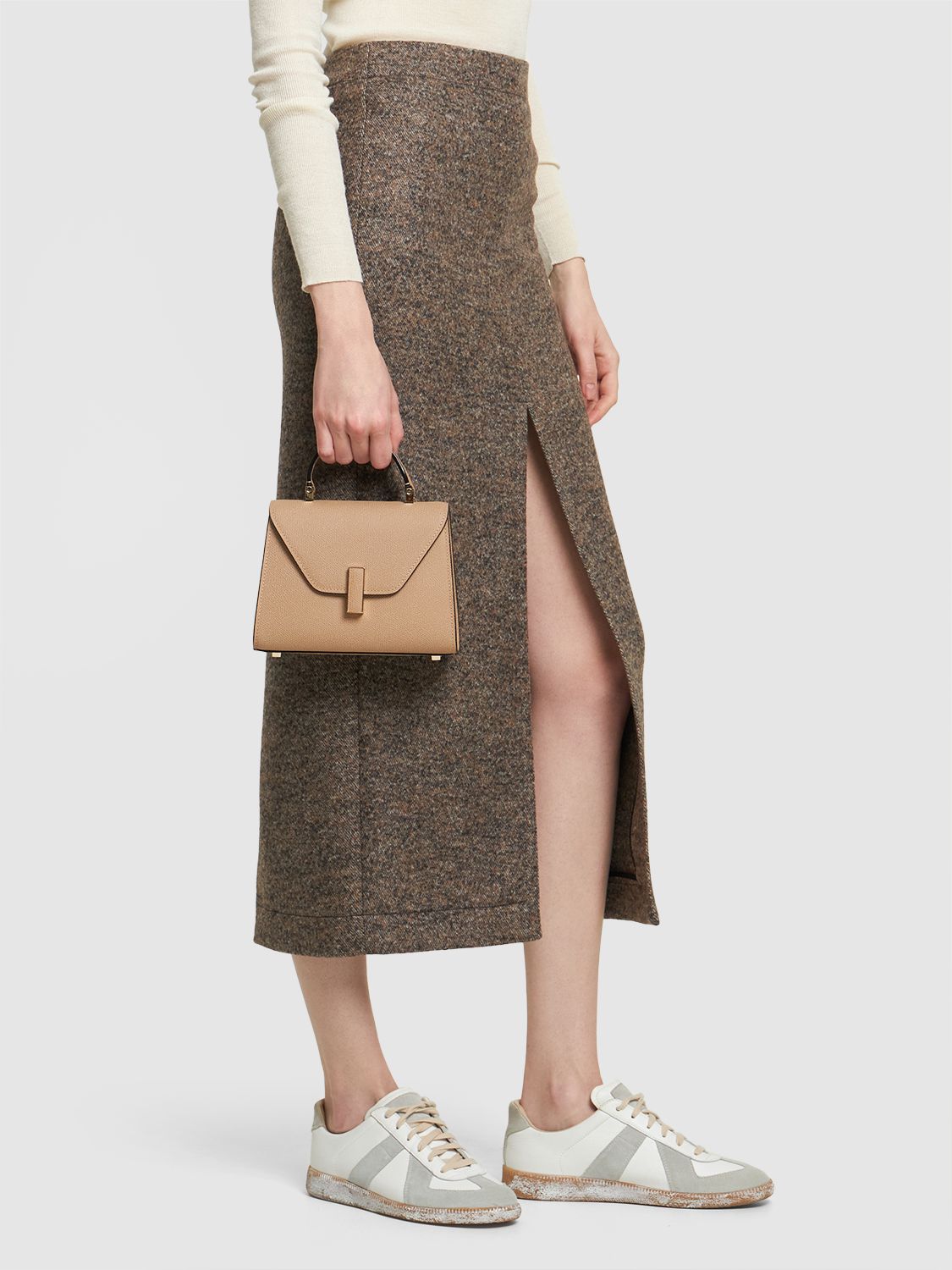 Micro Iside Grain Leather Top Handle Bag