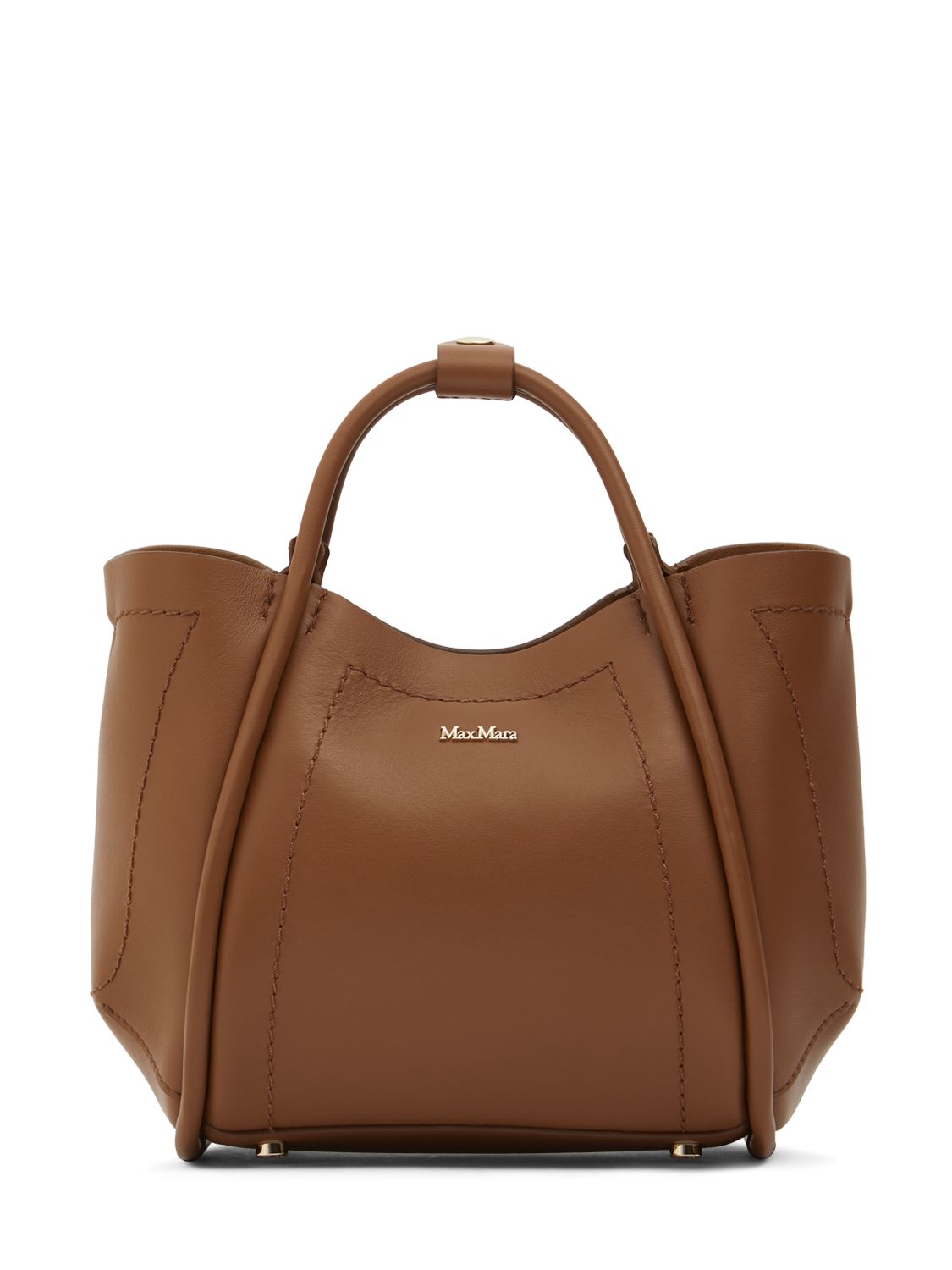 Max Mara Xs Marin Leather Top Handle Bag In Vicuna