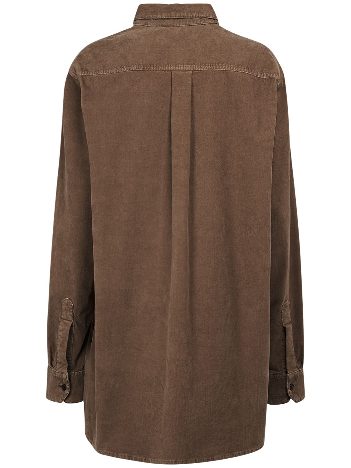 The Row Idro Corduroy Collared Shirt In Camel