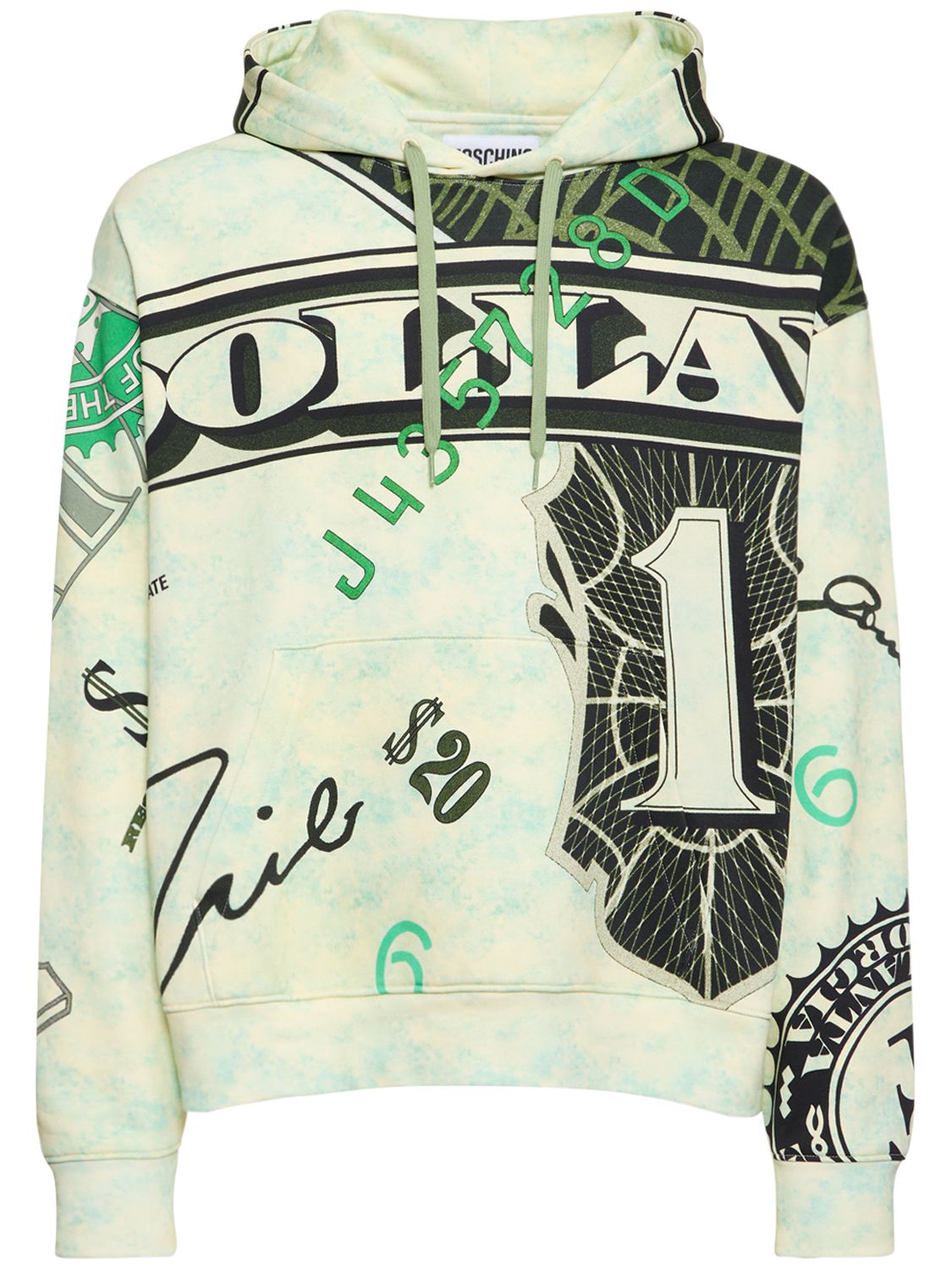 Money Printed Cotton Hoodie