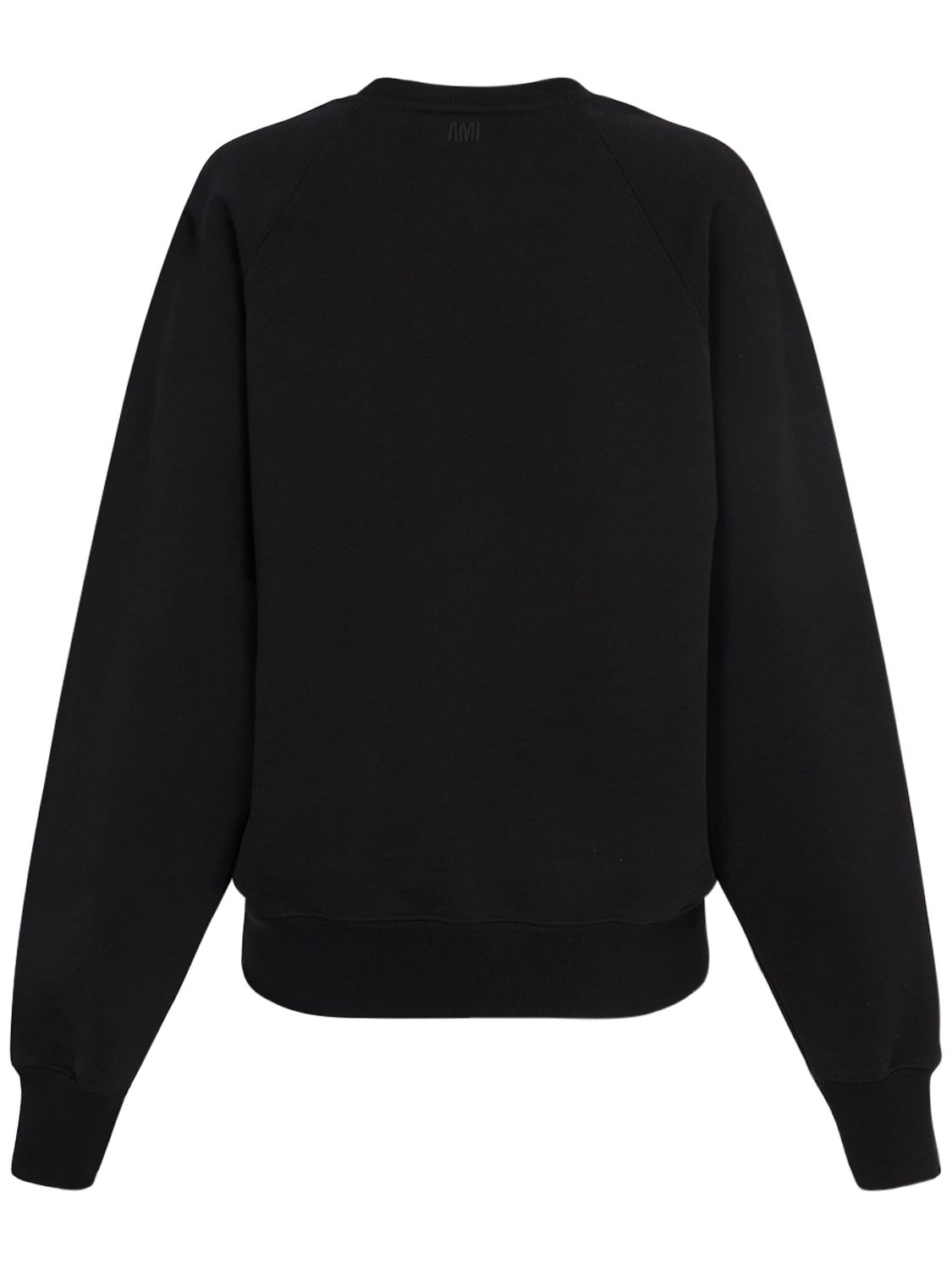 Shop Ami Alexandre Mattiussi Ami De Coeur Cotton Jersey Sweatshirt In Black