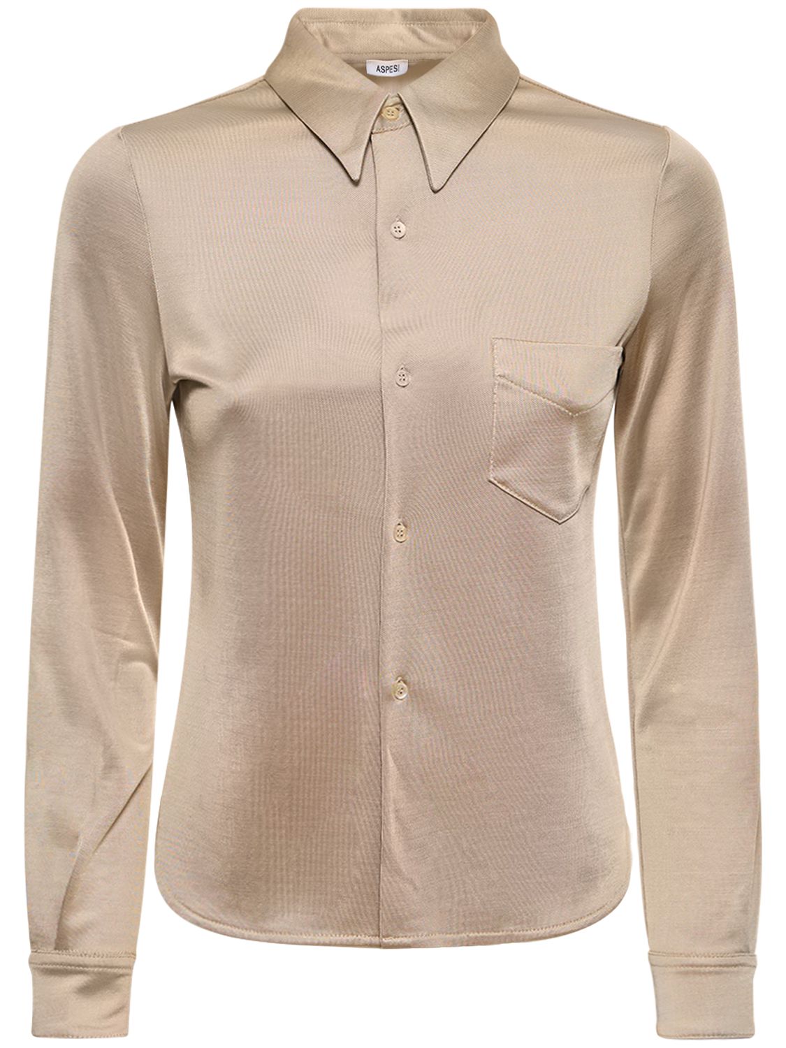 Chemise En Satin Stretch Avec Poche - ASPESI - Modalova