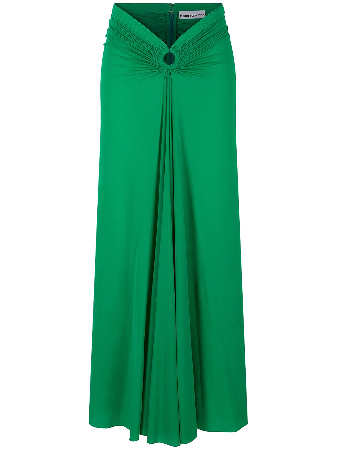Rabanne Gathered Maxi Skirt In Green