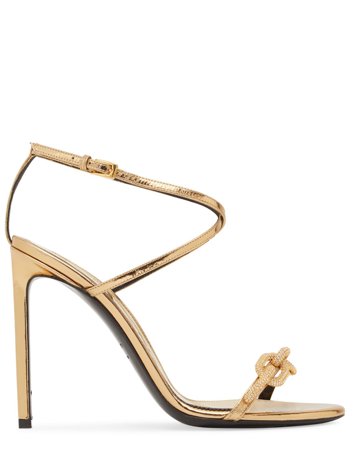 Sandales En Cuir Miroir Détail Chaîne 105 Mm - TOM FORD - Modalova