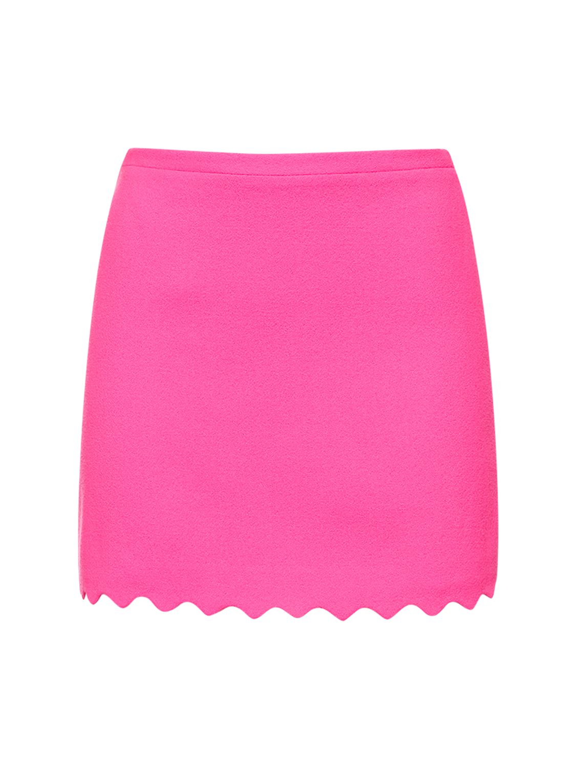 Wavy Trimmed Wool Mini Skirt