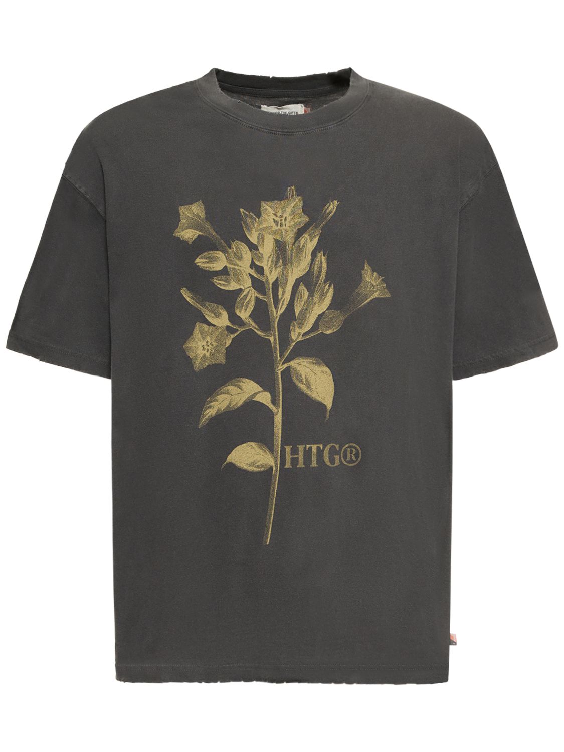 t-shirt en jersey de coton imprimé fleurs