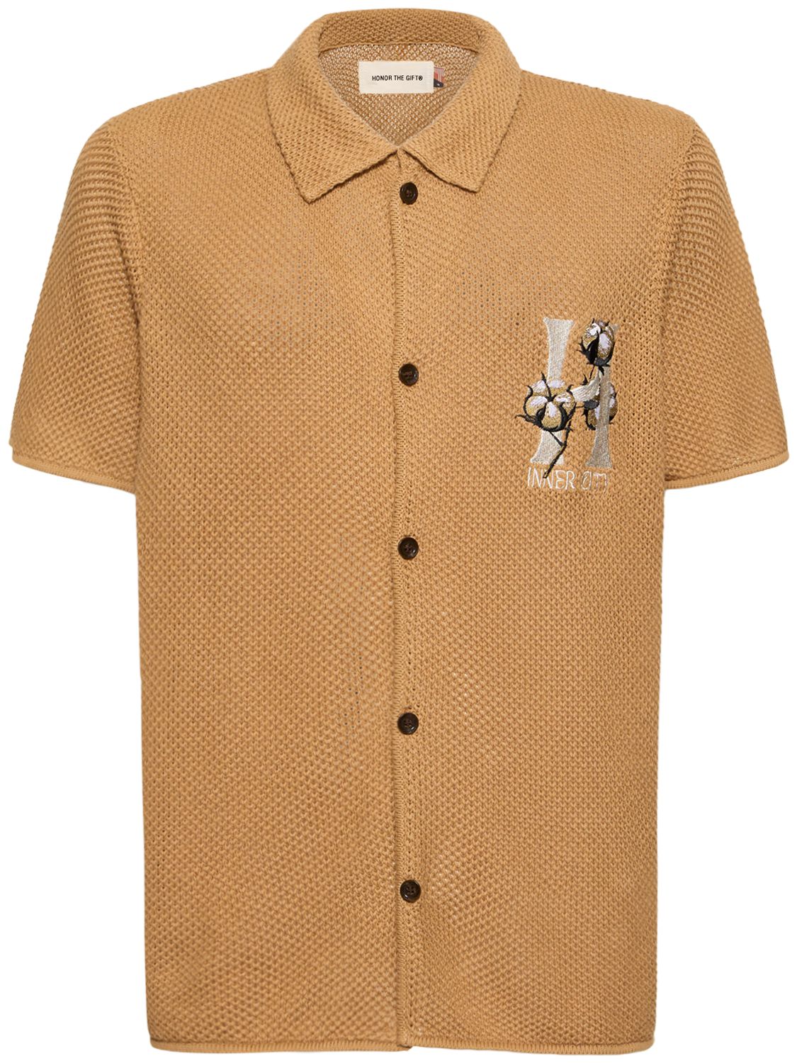 Short Sleeve Knit Cotton Shirt