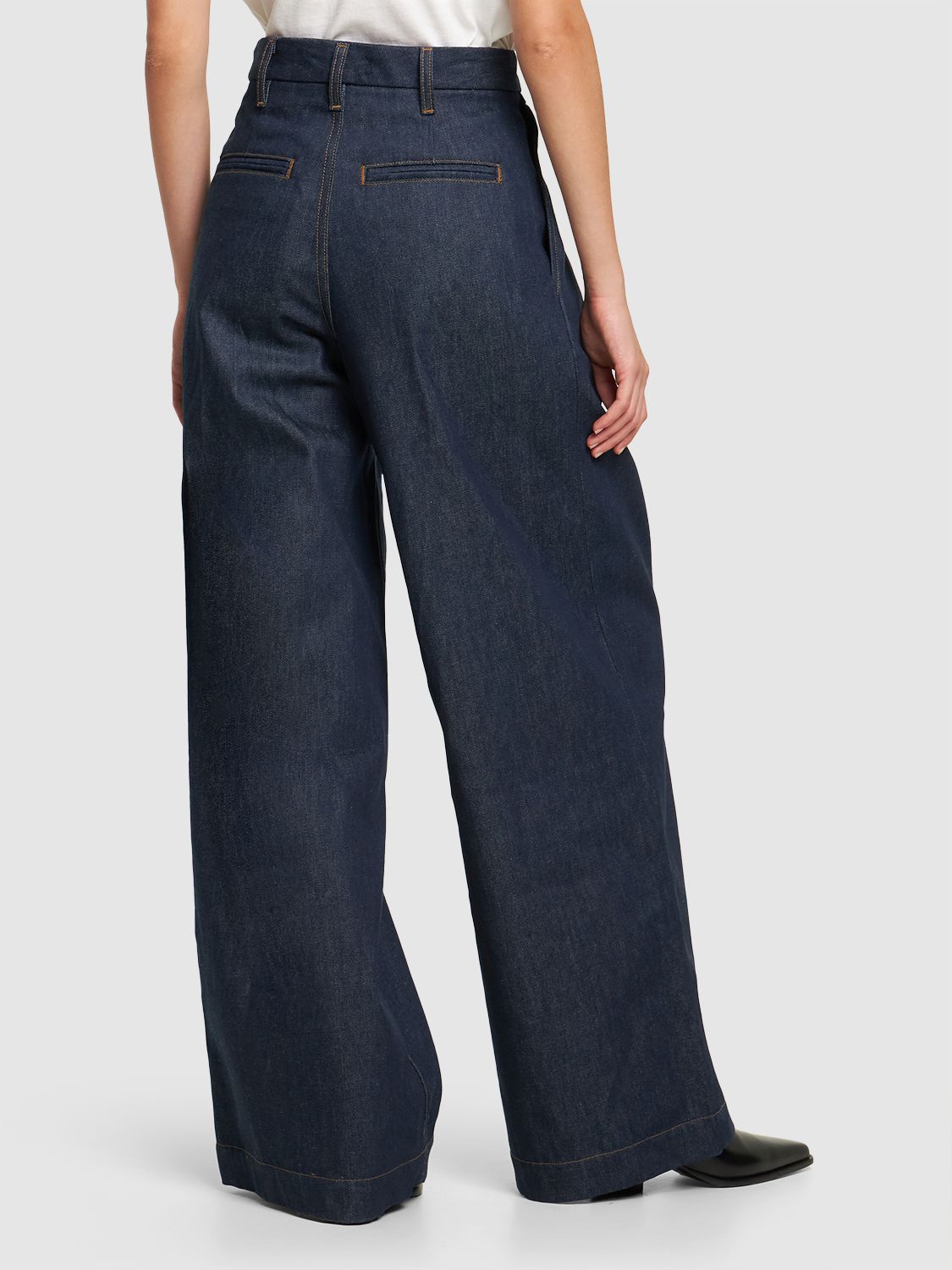 Amiri Wide Leg Double Pleated Pant In Blue