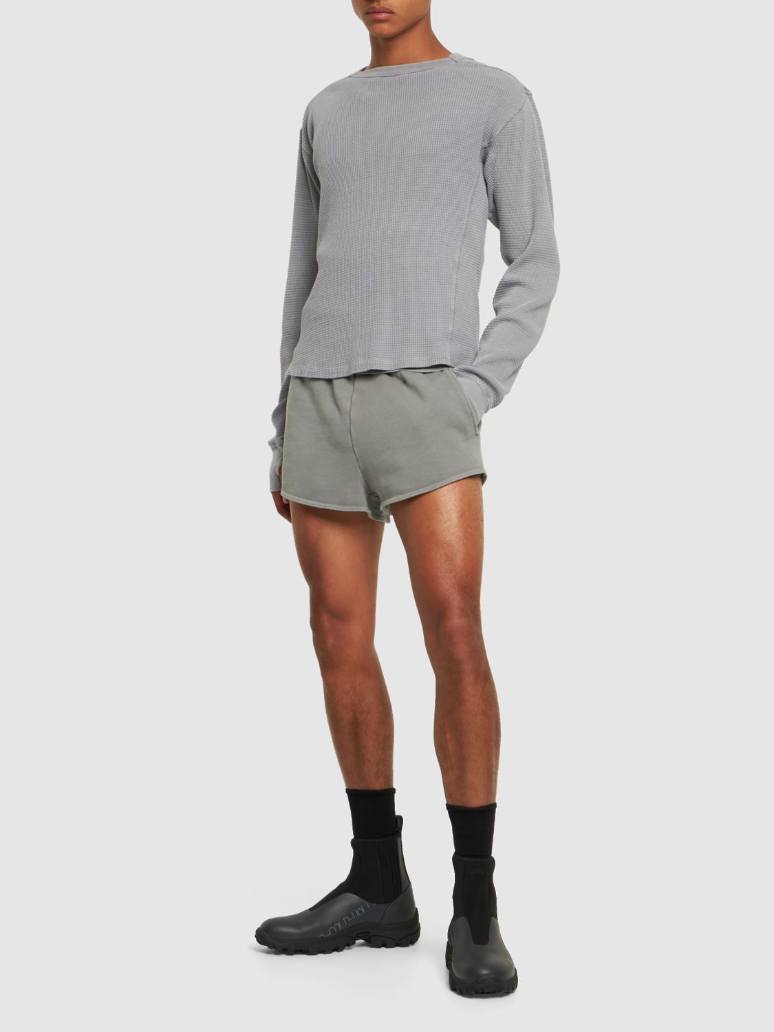 Shop Entire Studios Rhino Thermal Long Sleeve T-shirt In Grey