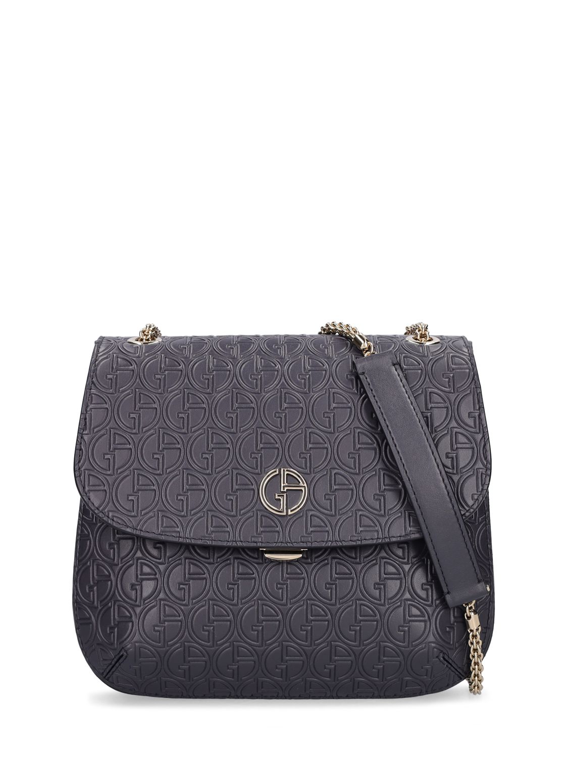 Embossed Logo Shoulder Bag