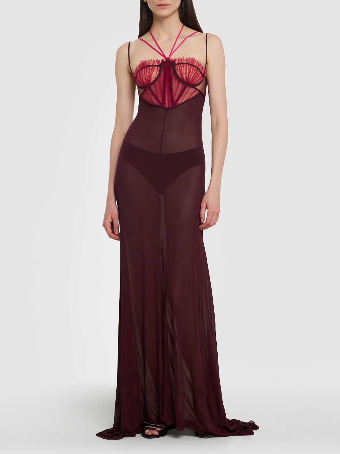 NENSI DOJAKA LVR EXCLUSIVE TULLE & GEORGETTE GOWN 