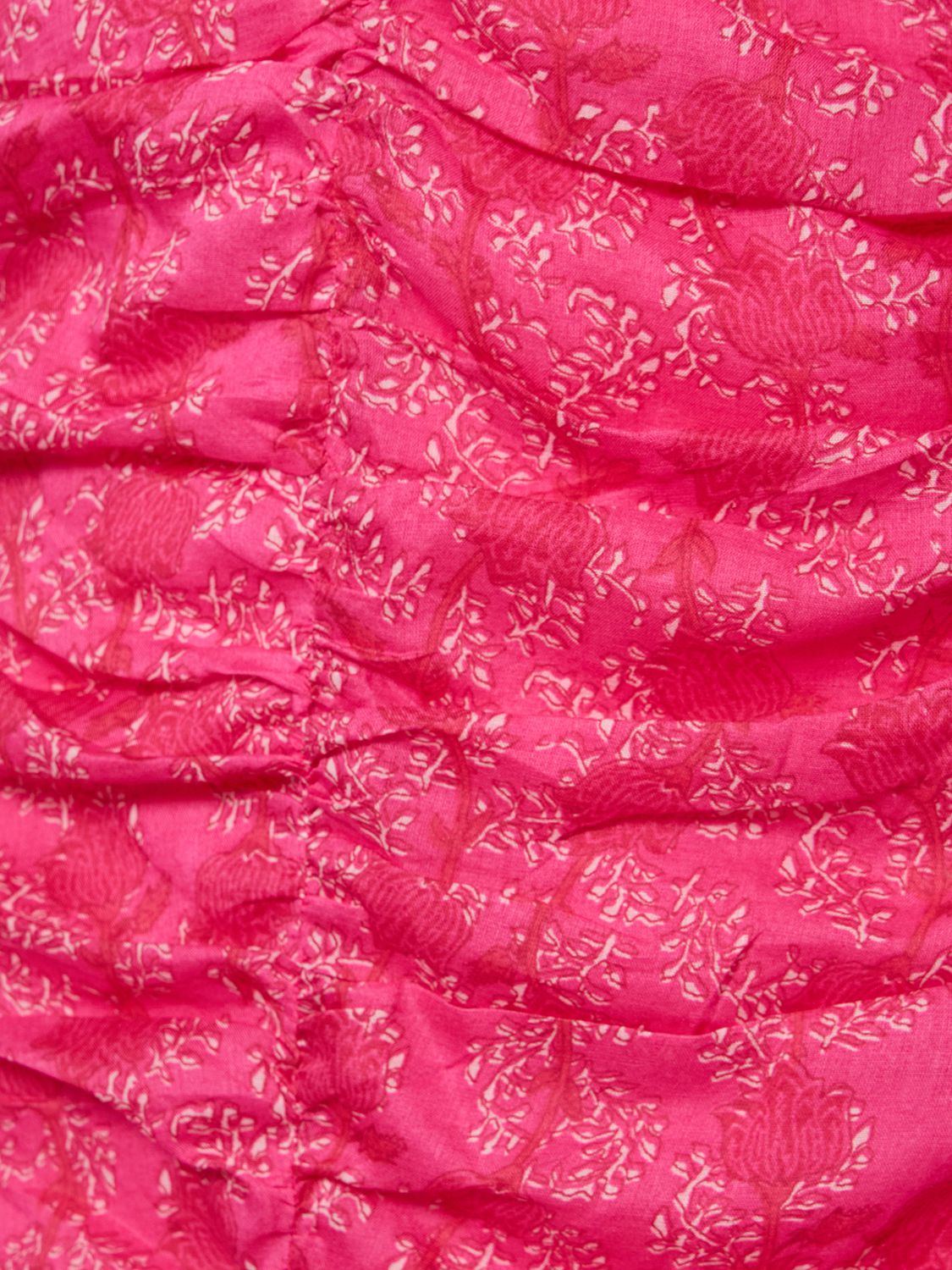 Shop Isabel Marant Étoile Galdino Puff Sleeve Cotton Mini Dress In Fuchsia,multi