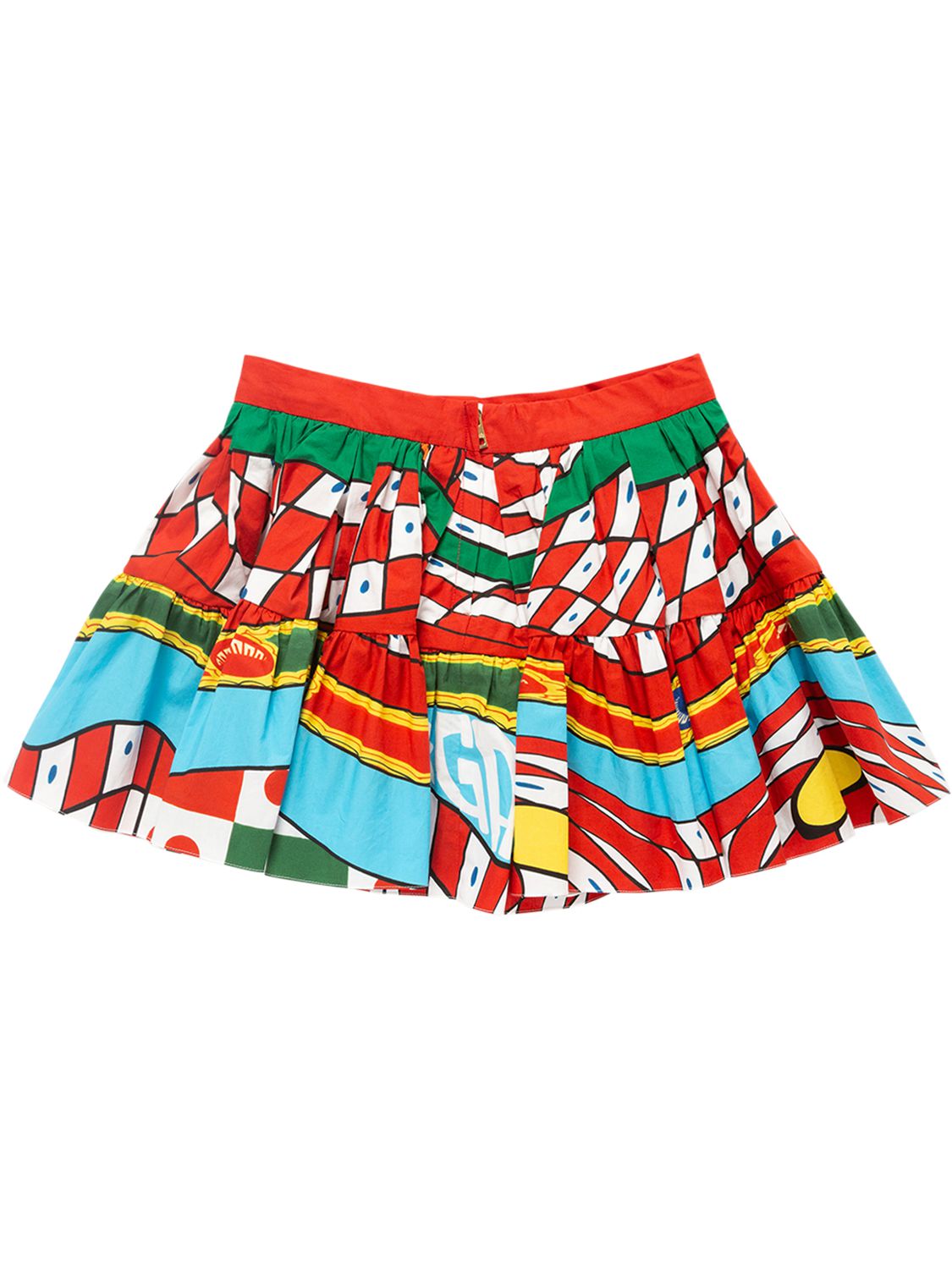 Dolce & Gabbana Carretto Print Cotton Poplin Mini Skirt In Multicolor