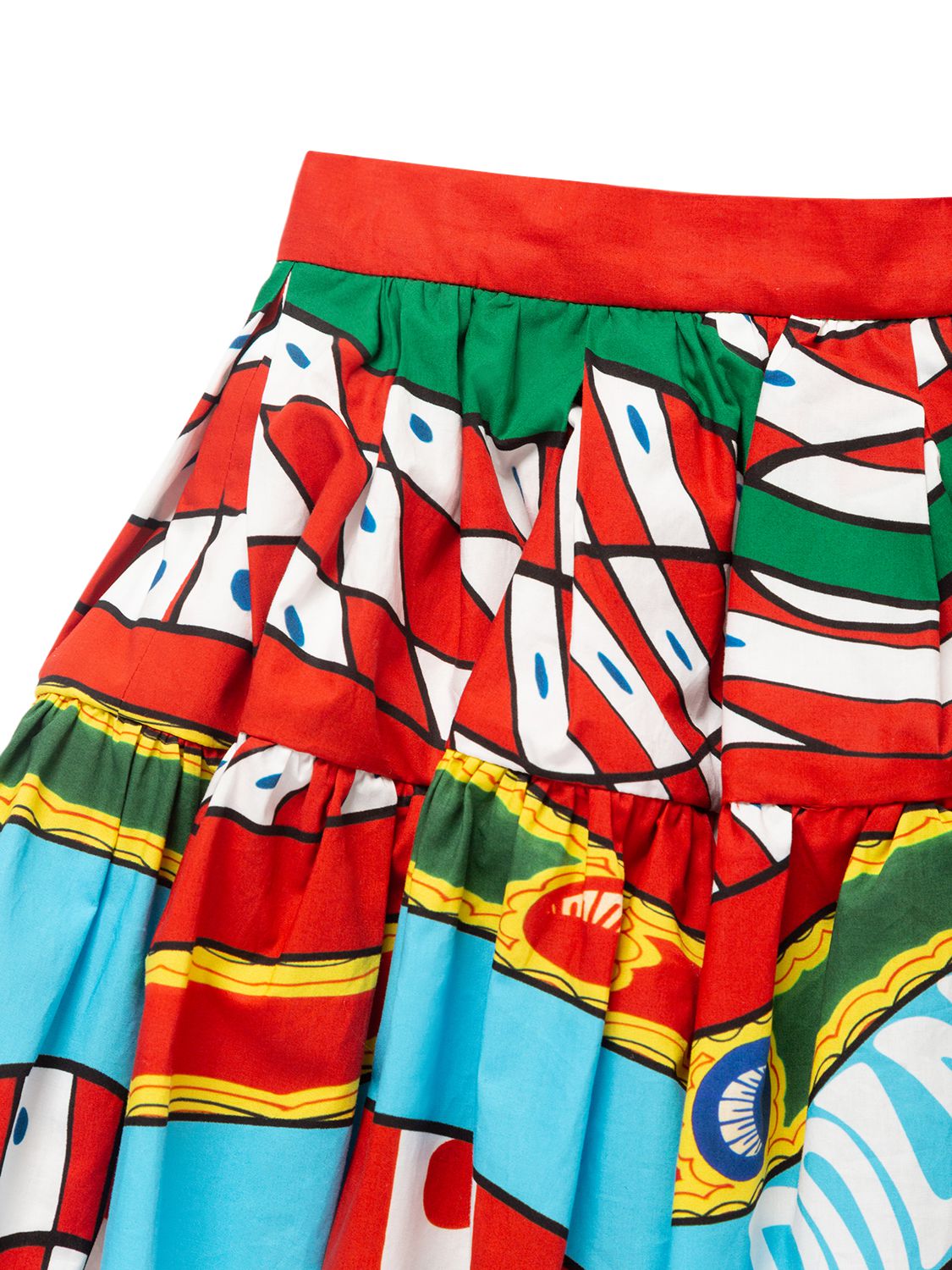 Dolce & Gabbana Carretto Print Cotton Poplin Mini Skirt In Multicolor