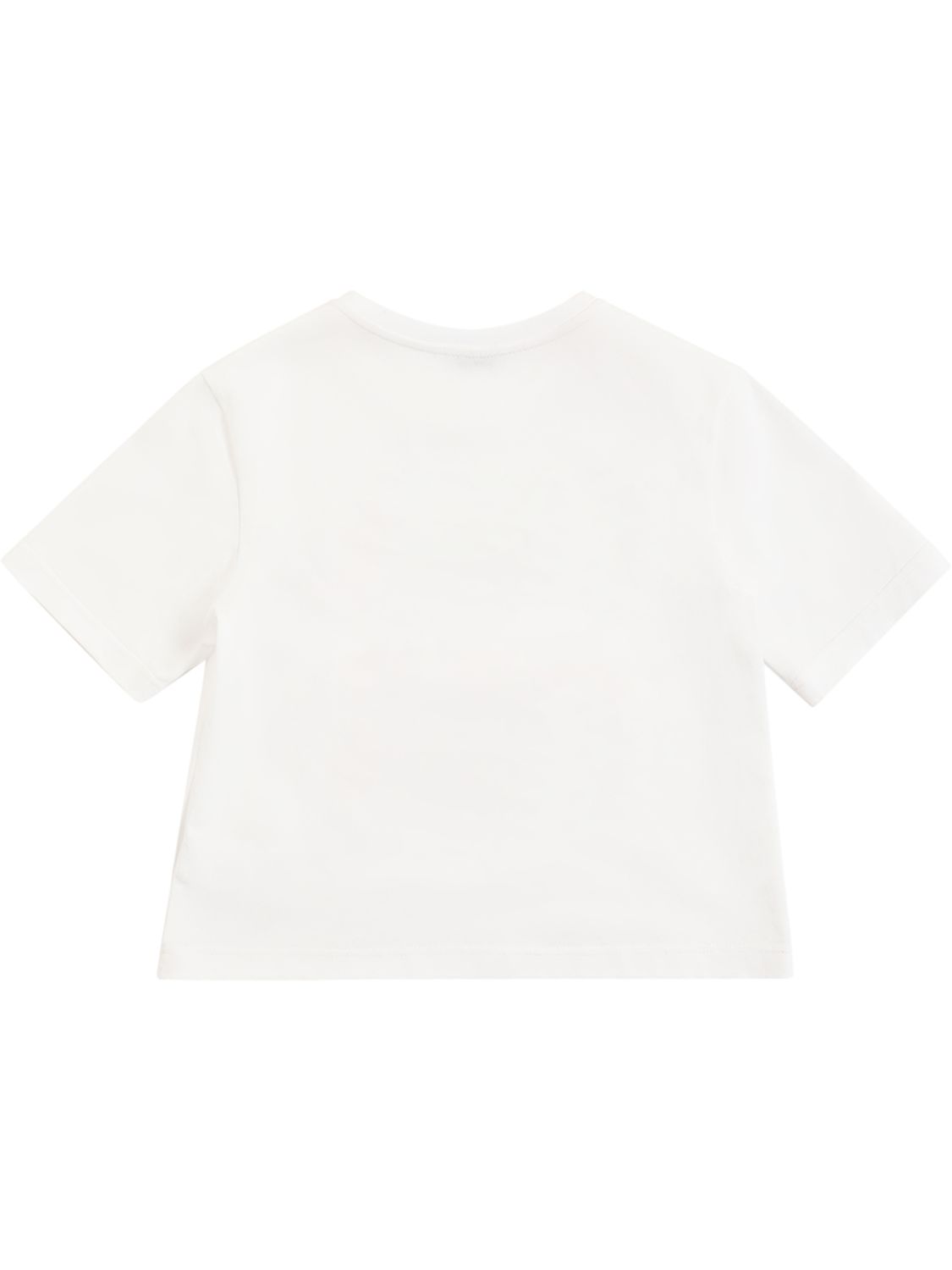 Dolce & Gabbana Logo Print Cotton Jersey T-shirt In White