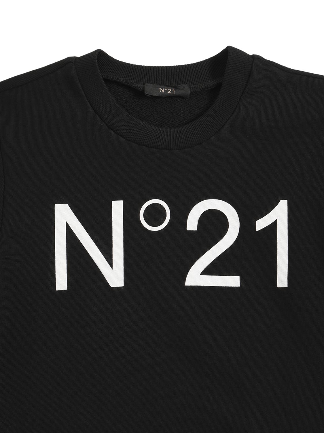 N°21 Logo Printed Cotton Sweatshirt In Black