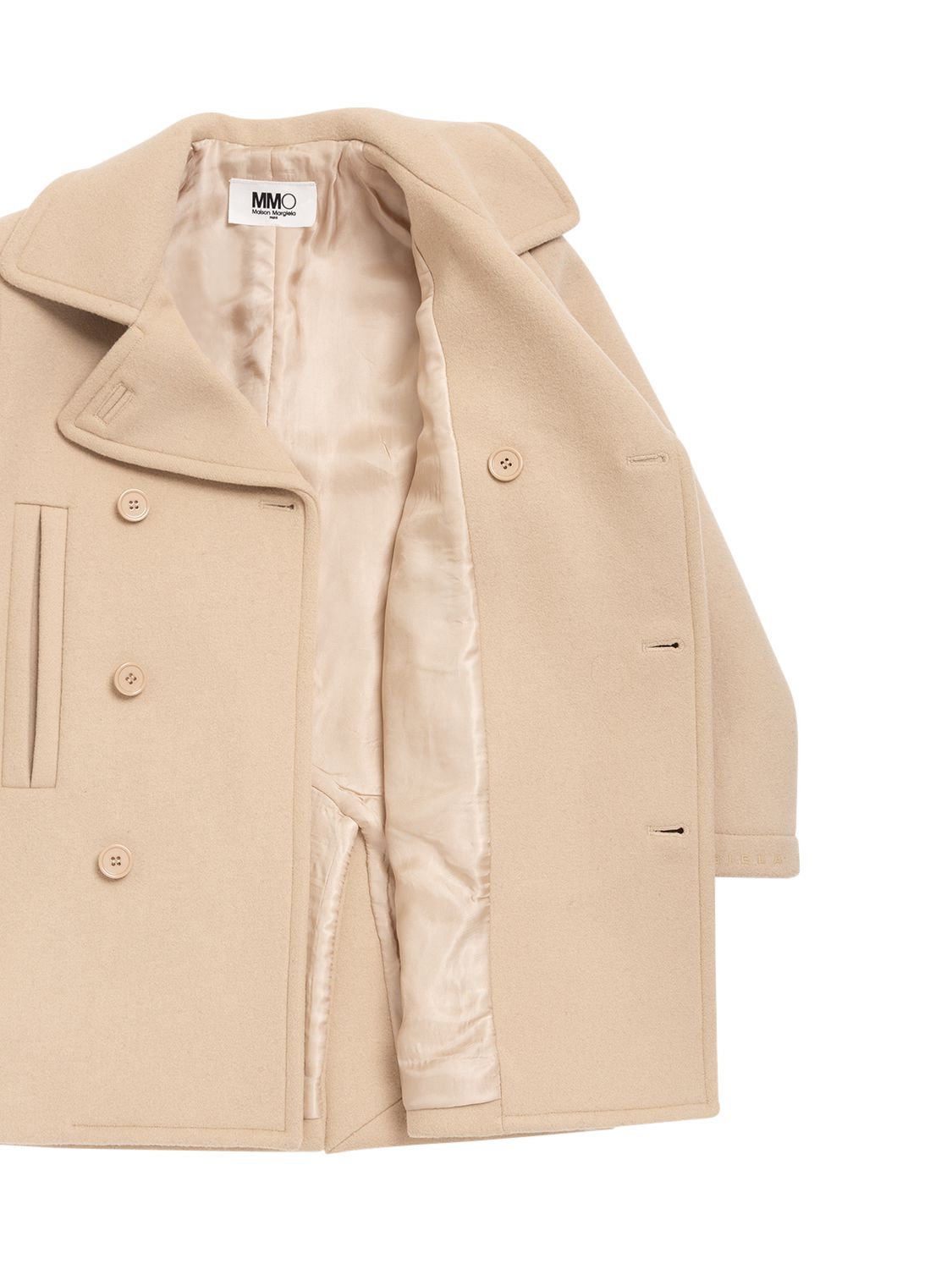 Wool Blend Double Breasted Coat
