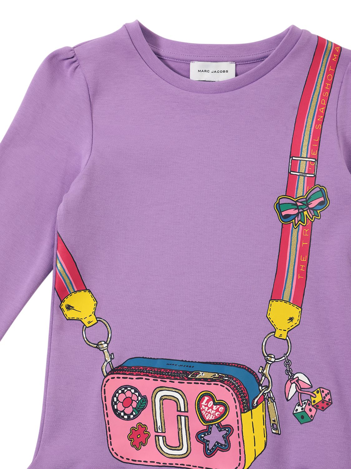 Marc Jacobs Printed Cotton Jersey Dress In Purple