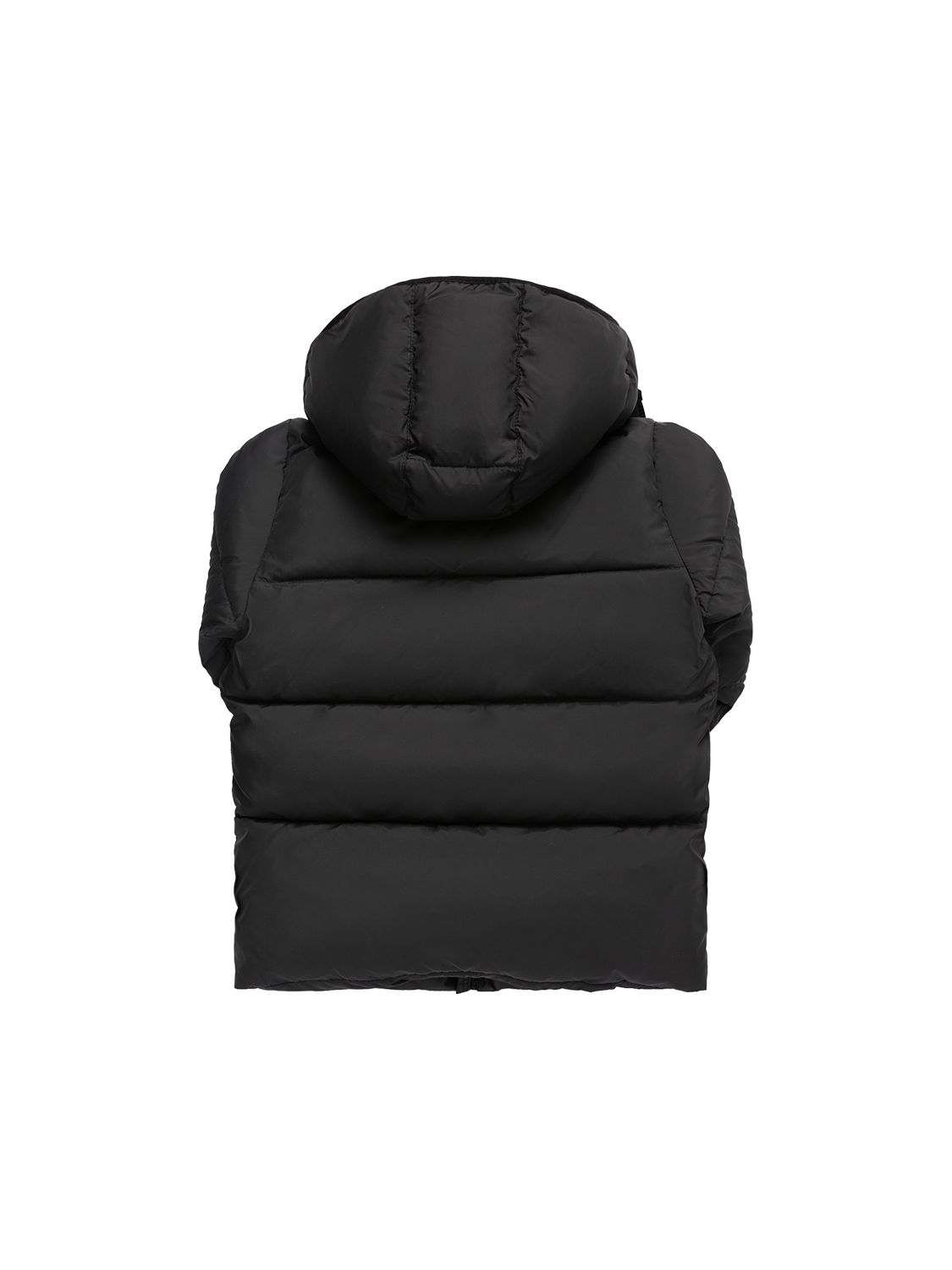 Shop Givenchy Nylon Down Jacket W/ Logo Patch In Black