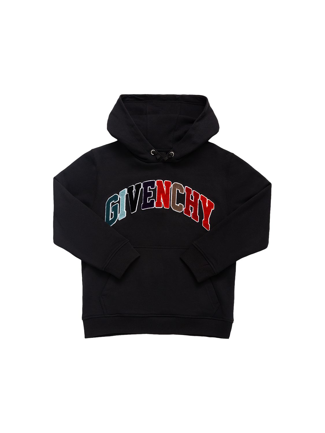 Givenchy Cotton Sweatshirt Hoodie W/ Logo Patch In Black