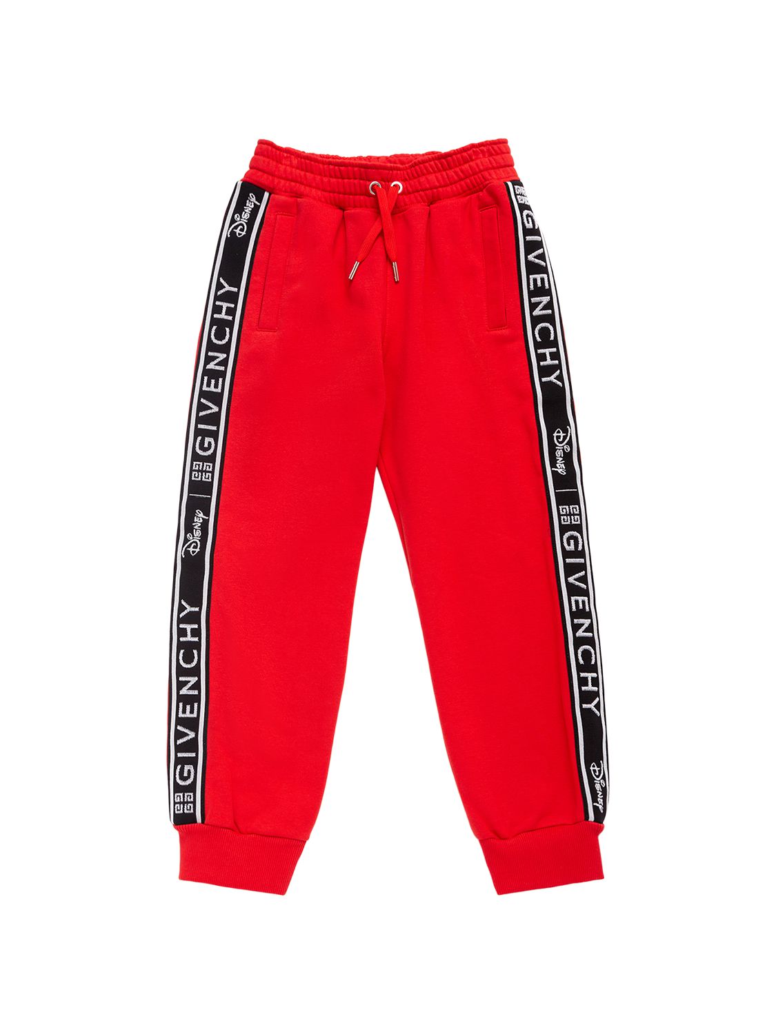 Givenchy Disney Logo Tape Cotton Blend Sweatpants In Red
