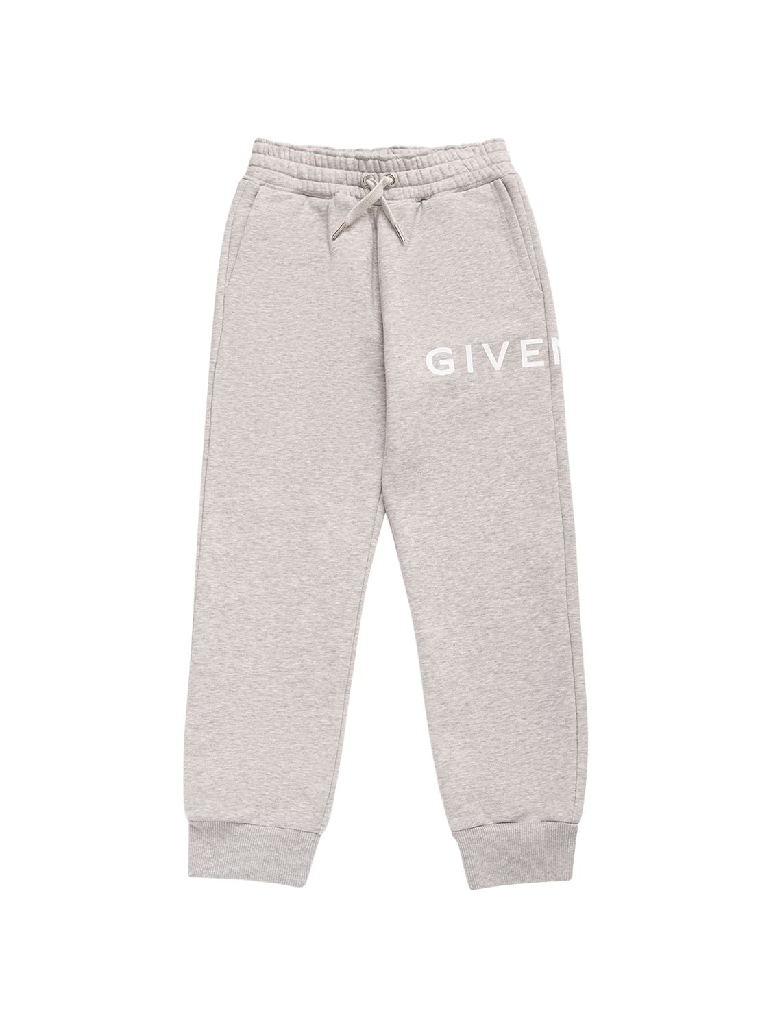 Givenchy Logo Printed Cotton Blend Sweatpants In Gray