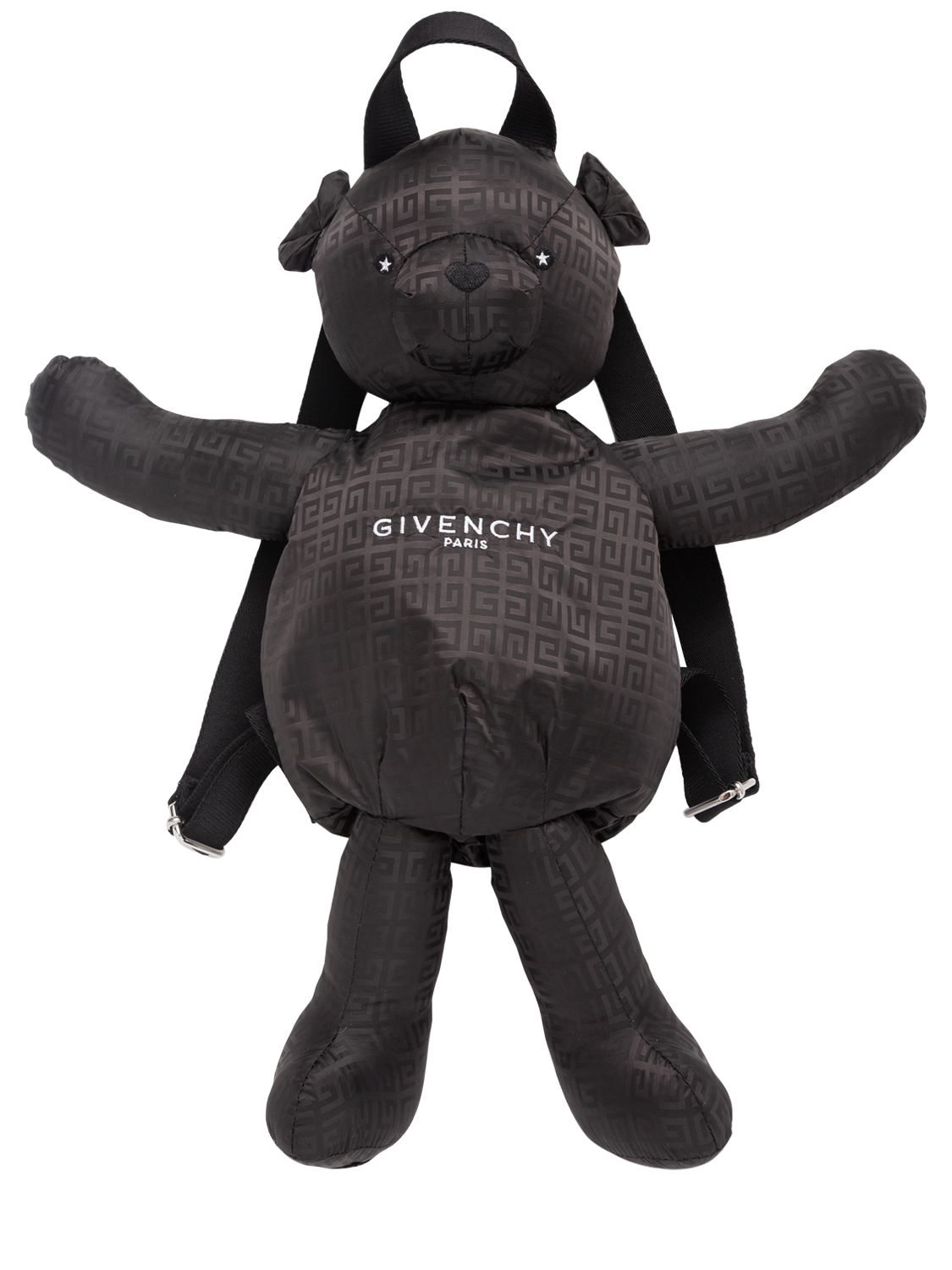 Givenchy Logo Nylon Bear-shaped Backpack In Black