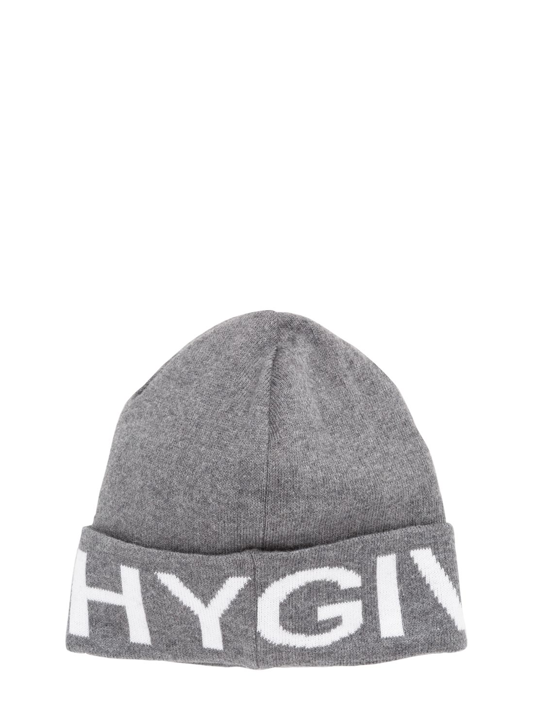 Givenchy Logo Intarsia Cotton Blend Beanie Hat In Gray