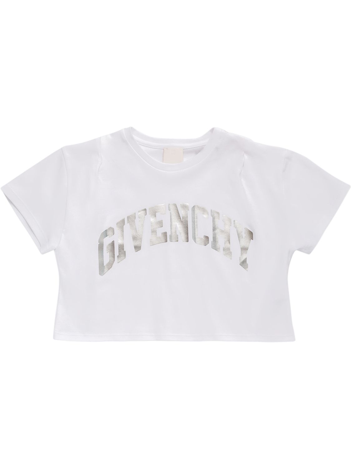 Givenchy Cropped Cotton Jersey T-shirt W/logo In White