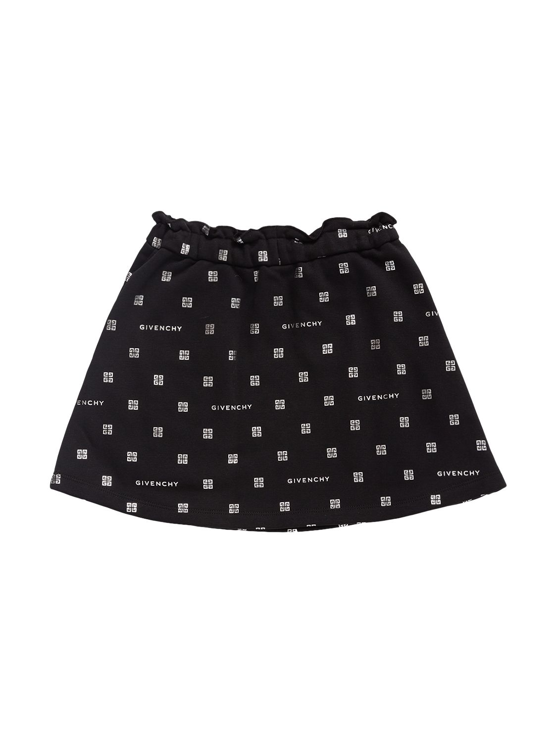 Shop Givenchy Printed Logo Cotton Jersey Mini Skirt In Black