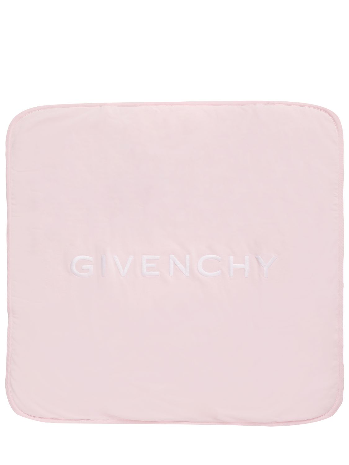 Givenchy Logo棉质平纹针织毯子 In Pink