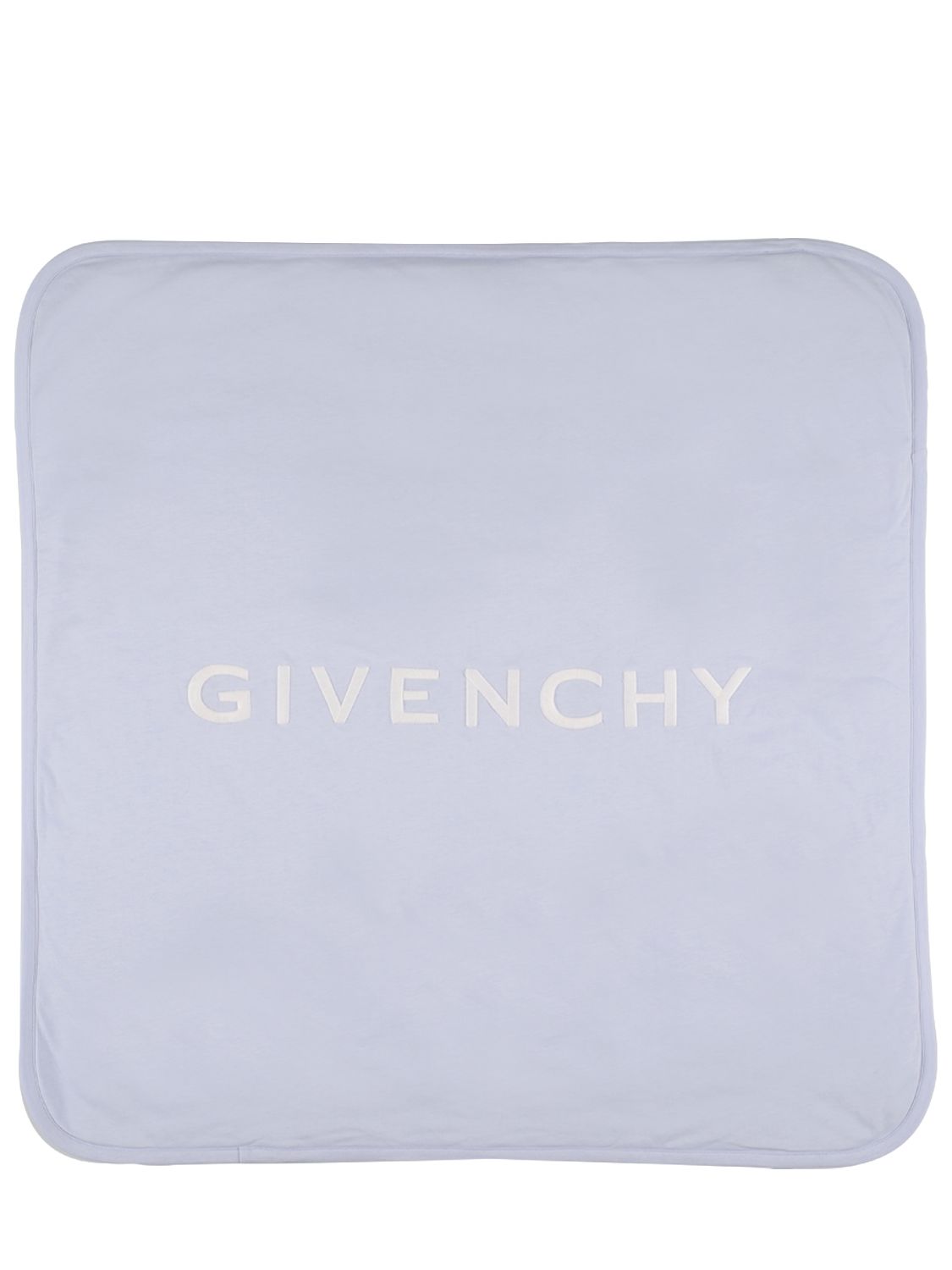 Givenchy Logo棉质平纹针织毯子 In Blue